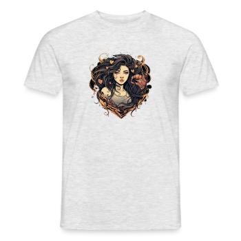 hearts pattern 6 - Men's T-Shirt - heather grey - Front - AI Model Male 178 dark (178cm)