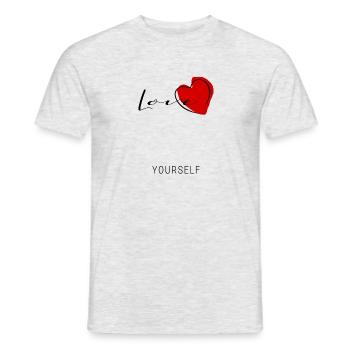 love yourself - Männer T-Shirt - Grau meliert - Vorne - AI Model Male 178 dark (178cm)