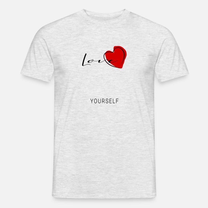 love yourself - Männer T-Shirt - Grau meliert