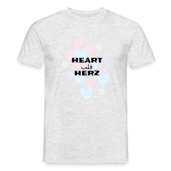 J’aime les vêtements / Cœurs - T-shirt homme - gris chiné - Devant - AI Model Male 178 dark (178cm)