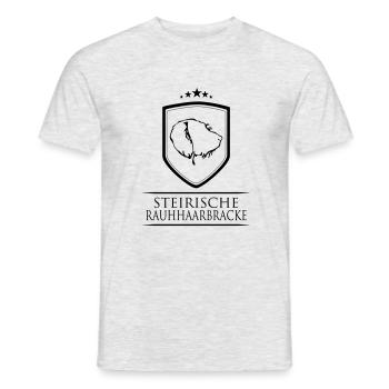 STEIRISCHE RAUHHAARBRACKE WAPPEN - Männer T-Shirt - Grau meliert - Vorne - AI Model Male 178 dark (178cm)