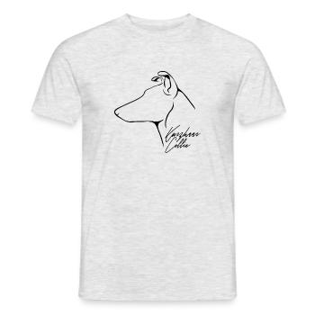 COLLIE DE CHEVEUX COURTS Profil Wilsigns Dogs Dog - T-shirt homme - gris chiné - Devant - AI Model Male 178 dark (178cm)