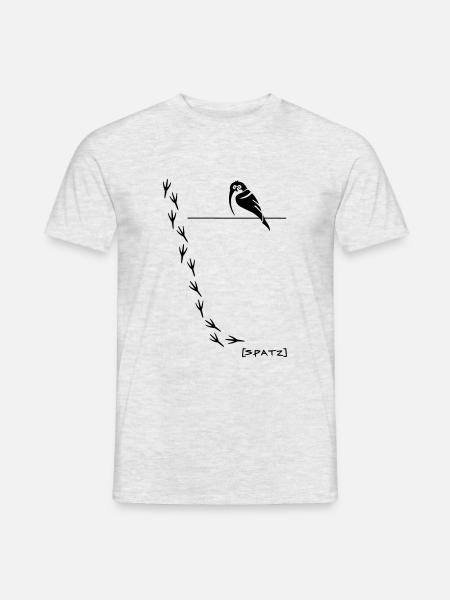 Spatz mit Spuren - Männer T-Shirt - Grau meliert