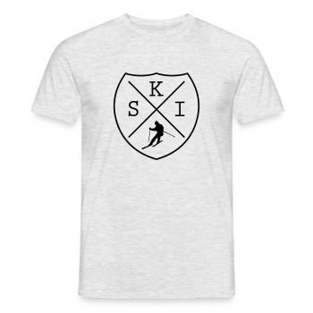 Ski ski sports d'hiver - T-shirt homme - gris chiné - Devant - AI Model Male 178 dark (178cm)