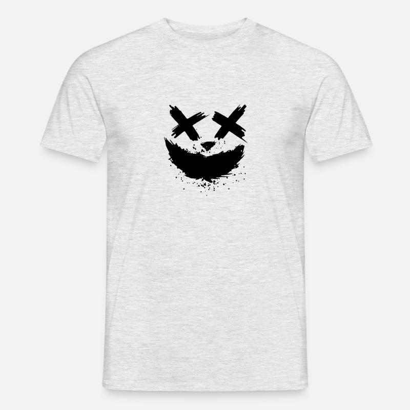 Scary Face - Männer T-Shirt - Grau meliert
