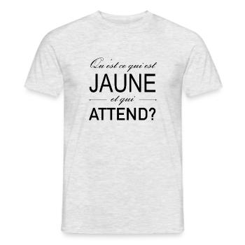 Jaune attend - T-shirt homme - gris chiné - Devant - AI Model Male 178 dark (178cm)