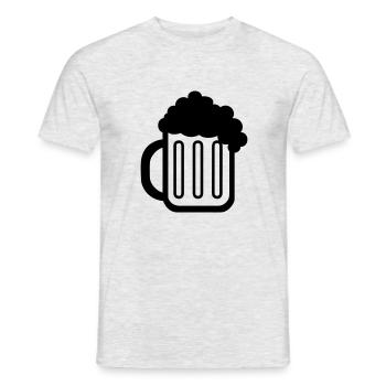 Bierkrug (beer mug) 01.0 - Männer T-Shirt - Grau meliert - Vorne - AI Model Male 178 dark (178cm)