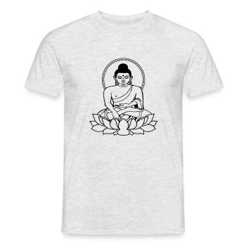 Buddha sitting - T-shirt homme - gris chiné - Devant - AI Model Male 178 dark (178cm)