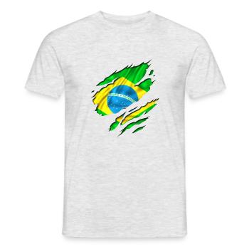 brazilien countries football - Männer T-Shirt - Grau meliert - Vorne - AI Model Male 178 dark (178cm)
