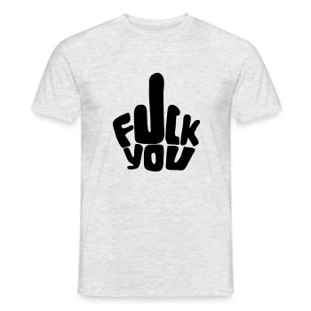 FUCK YOU - T-shirt homme - gris chiné - Devant - AI Model Male 178 dark (178cm)