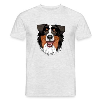 Berger Australien - Nisis - T-shirt homme - gris chiné - Devant - AI Model Male 178 dark (178cm)