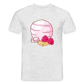 Himbeer Eis Speiseeis Eiskrem Eiscreme Kugeleis - Männer T-Shirt - Grau meliert - Vorne - AI Model Male 178 dark (178cm)