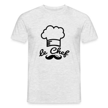 le_chef_f1 - T-shirt homme - gris chiné - Devant - AI Model Male 178 dark (178cm)