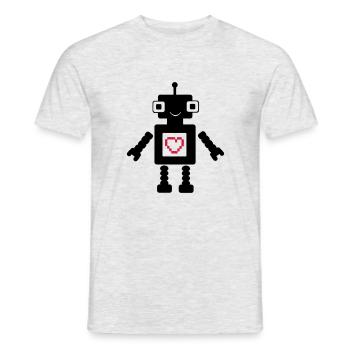roboter_love_02 - T-shirt homme - gris chiné - Devant - AI Model Male 178 dark (178cm)