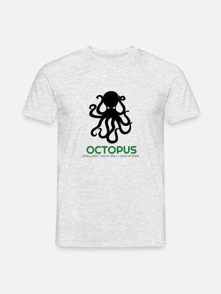 Ich liebe Oktopus, Oktopus, Oktopus Hoodies, Oktopus - Männer T-Shirt - Grau meliert