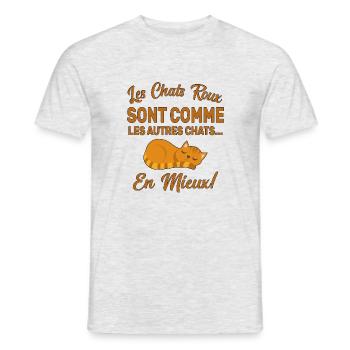 Chats Roux Sont Comme Les Autres Chats En Mieux - T-shirt homme - gris chiné - Devant - AI Model Male 178 dark (178cm)