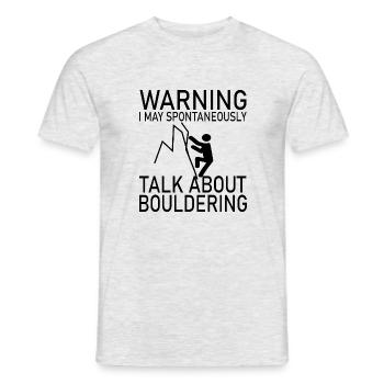 Bouldern Klettern Climbing - Männer T-Shirt - Grau meliert - Vorne - AI Model Male 178 dark (178cm)