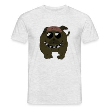 Chien maléfique - T-shirt homme - gris chiné - Devant - AI Model Male 178 dark (178cm)