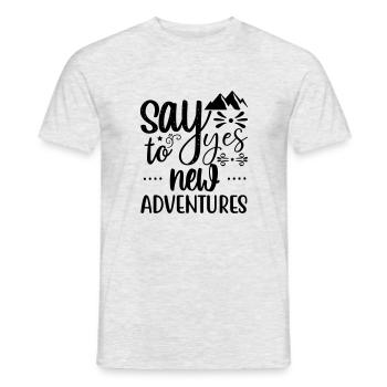 say yes - Männer T-Shirt - Grau meliert - Vorne - AI Model Male 178 dark (178cm)