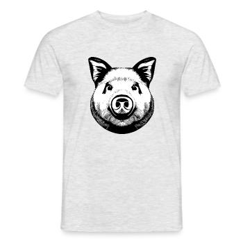 pig sweet pigs pigs animal animals 19 - Men's T-Shirt - heather grey - Front - AI Model Male 178 dark (178cm)