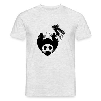 Pig Pigs Pigs Animal Animals Vector 1 - Men's T-Shirt - heather grey - Front - AI Model Male 178 dark (178cm)