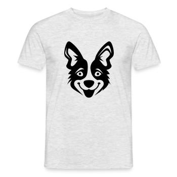 Happy Shiba Inu Chien Langue tendue - T-shirt homme - gris chiné - Devant - AI Model Male 178 dark (178cm)