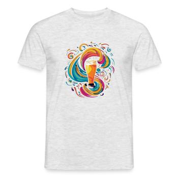 Motif de bière coloré créatif cool - T-shirt homme - gris chiné - Devant - AI Model Male 178 dark (178cm)
