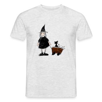 Books and Witch - Men's T-Shirt - heather grey - Front - AI Model Male 178 dark (178cm)