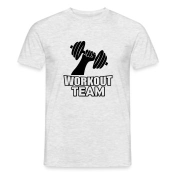 Workout Team - Men's T-Shirt - heather grey - Front - AI Model Male 178 dark (178cm)