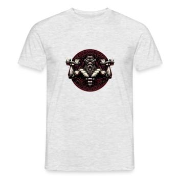 Greek God Zeus Gym Red Front - Men's T-Shirt - heather grey - Front - AI Model Male 178 dark (178cm)