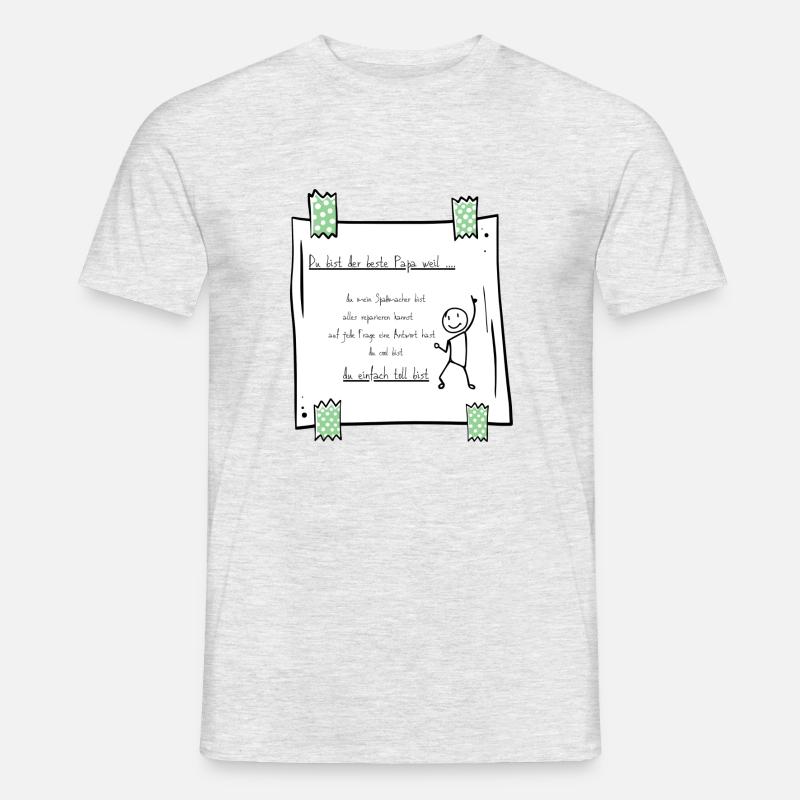 Bester Papa, Vatertag - Männer T-Shirt - Grau meliert