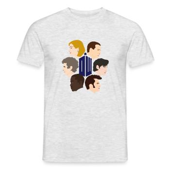 Dr Who - 6 docteurs - T-shirt homme - gris chiné - Devant - AI Model Male 178 dark (178cm)