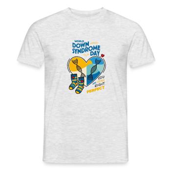 World Down Syndrome Day - Awareness - Men's T-Shirt - heather grey - Front - AI Model Male 178 dark (178cm)