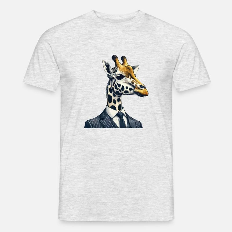 Giraffe - Männer T-Shirt - Grau meliert