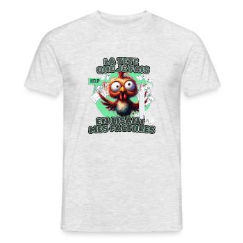 La tête que je fais en lisant mes factures - T-shirt homme - gris chiné - Devant - AI Model Male 178 dark (178cm)
