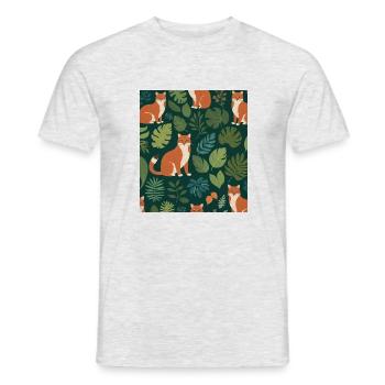 Un renard parmi les feuilles - T-shirt homme - gris chiné - Devant - AI Model Male 178 dark (178cm)