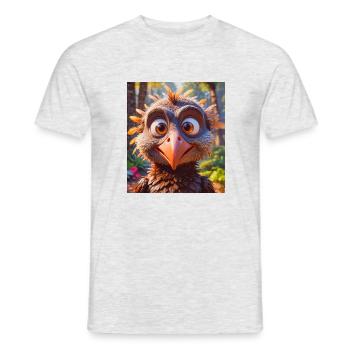 animaux africains super mignons – Vautour - T-shirt homme - gris chiné - Devant - AI Model Male 178 dark (178cm)
