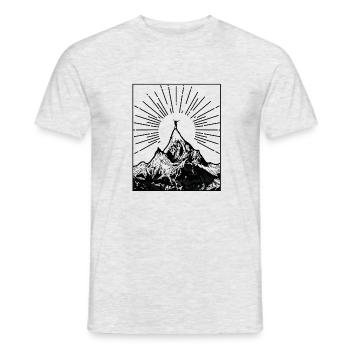 HIKING hiking mountain gift - Men's T-Shirt - heather grey - Front - AI Model Male 178 dark (178cm)