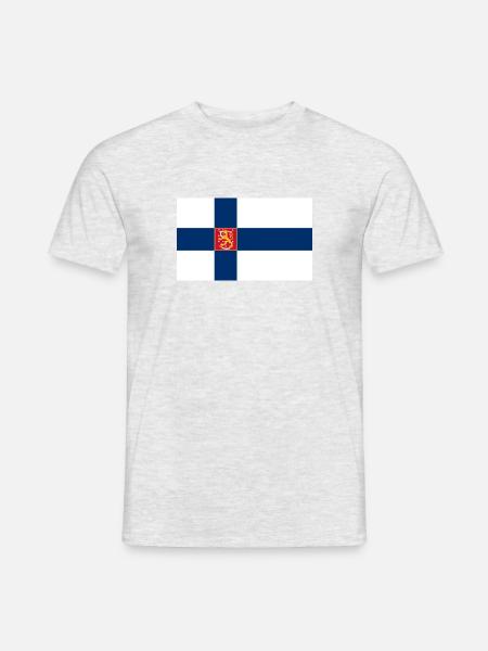 State Flag of Finland - T-shirt herr - gråmelerad