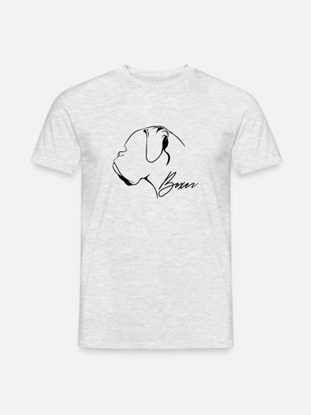 Deutscher BOXER Profil Hunde Hund Wilsigns - Männer T-Shirt - Grau meliert