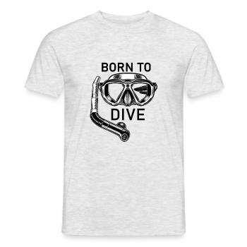 Born to dive - Männer T-Shirt - Grau meliert - Vorne - AI Model Male 178 dark (178cm)