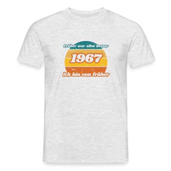 Tout allait mieux avant - né en 1967, anniversaire - T-shirt homme - gris chiné - Devant - AI Model Male 178 dark (178cm)
