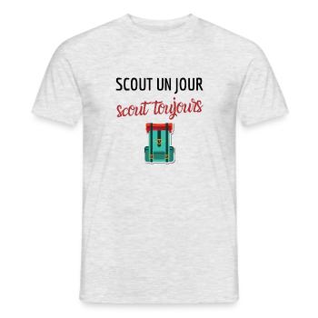 Scout un jour scout toujours - Cadeau Humour drole - T-shirt homme - gris chiné - Devant - AI Model Male 178 dark (178cm)
