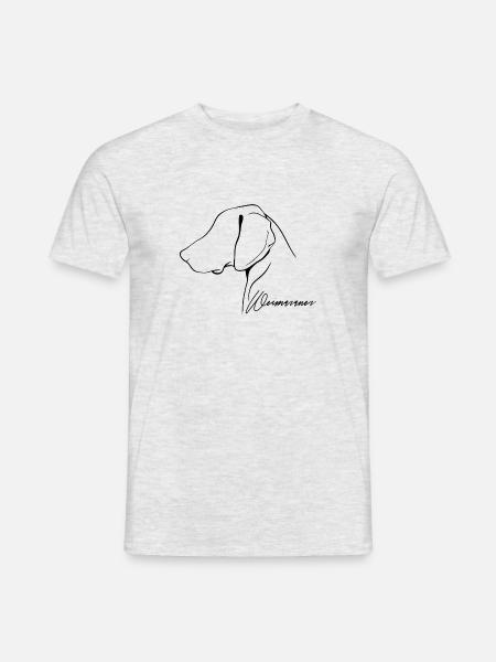 WEIMARANER Profil Hunde Hund Jagdhunde Wilsigns - Männer T-Shirt - Grau meliert