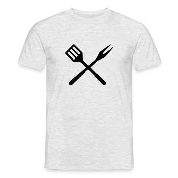bbq - Men's T-Shirt - heather grey - Front - AI Model Male 178 dark (178cm)