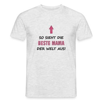 Beste Mama Spruch Geschenk Eltern Idee - Männer T-Shirt - Grau meliert - Vorne - AI Model Male 178 dark (178cm)