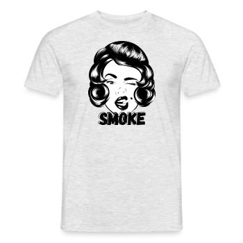 Femme fumant 3 - T-shirt homme - gris chiné - Devant - AI Model Male 178 dark (178cm)