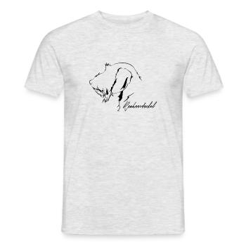 TECKEL À POIL RUGUEUX Profil Chiens Wilsigns Chiens de chasse - T-shirt homme - gris chiné - Devant - AI Model Male 178 dark (178cm)