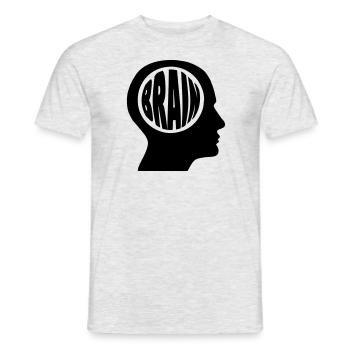 Brain in a head - Men's T-Shirt - heather grey - Front - AI Model Male 178 dark (178cm)