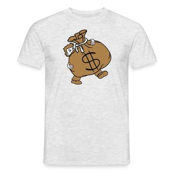 tragen schwer dollar symbol zeichen geld reich gel - Männer T-Shirt - Grau meliert - Vorne - AI Model Male 178 dark (178cm)